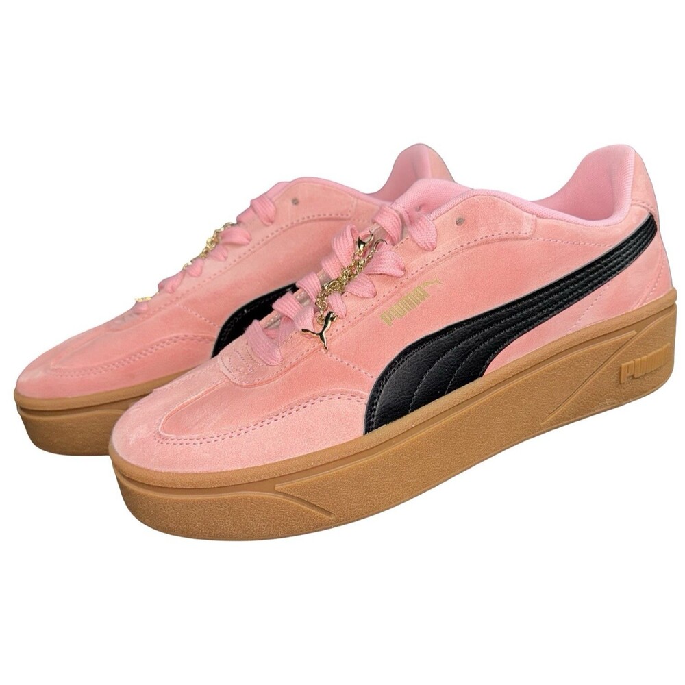 Puma Womens Size 11 Club II 2 Era Sneakers Shoes Charm Platform Pink Suede New